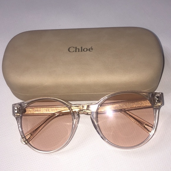 NWT CHLOÉ 52mm V-round Sunglasses In Champagne main image 10